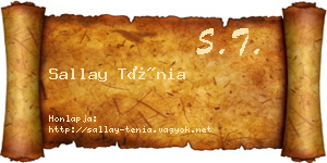 Sallay Ténia névjegykártya